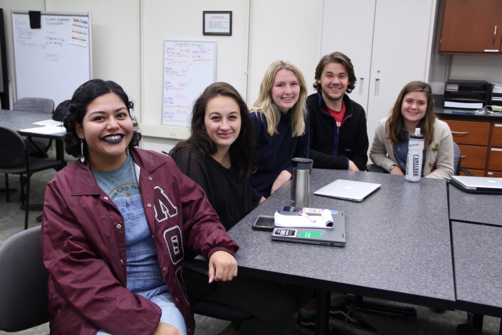 Waste & Recycling team: Noemy Serrano, Ally Burg, Michelle Johnson, Erich Kuss and Hannah Keller