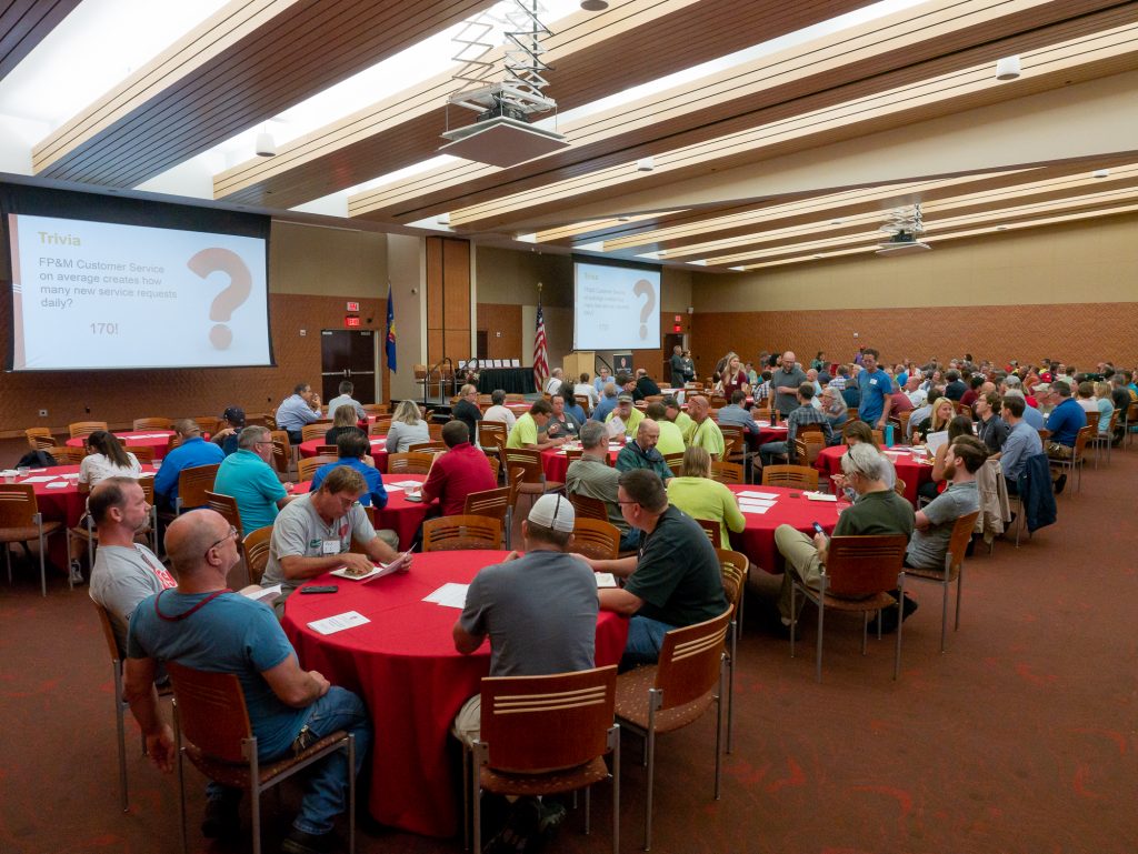 The midday celebration was well-attended by FP&M employees.