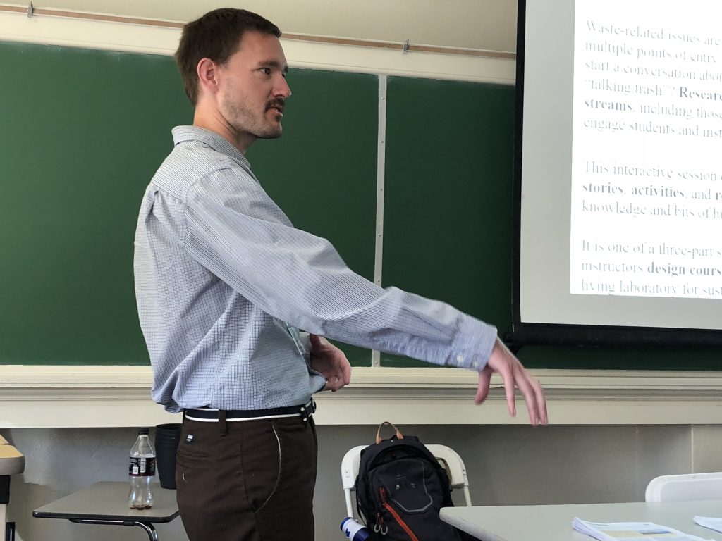Tim Lindstrom presenting at the SENCER Summer Institute.