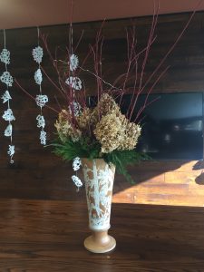 The decorations for the event were either reused from previous events or natural features from the Allen Centennial Garden.
