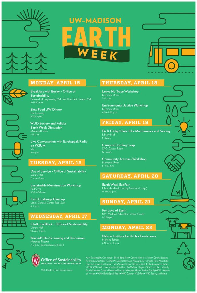 Earth Week 2019 calendar