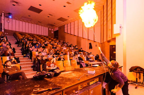 Cathy Middlecamp, professor in the Nelson Institute for Environmental Studies at the University of Wisconsin-Madison, teaches during her Environmental Studies 126 - Principles of Environmental Science lecture course in the Chemistry Building.