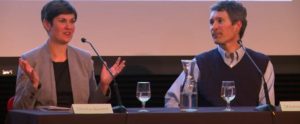 City of Madison Deputy Mayor Christie Baummel and WICCI Co-Director Steve Vavrus discuss climate ready communities at the Crossroads of Ideas presentation on March 3, 2020.