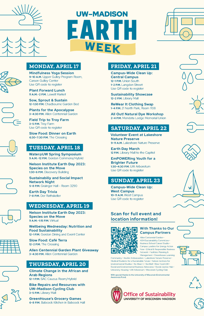 Blue and yellow calendar graphic