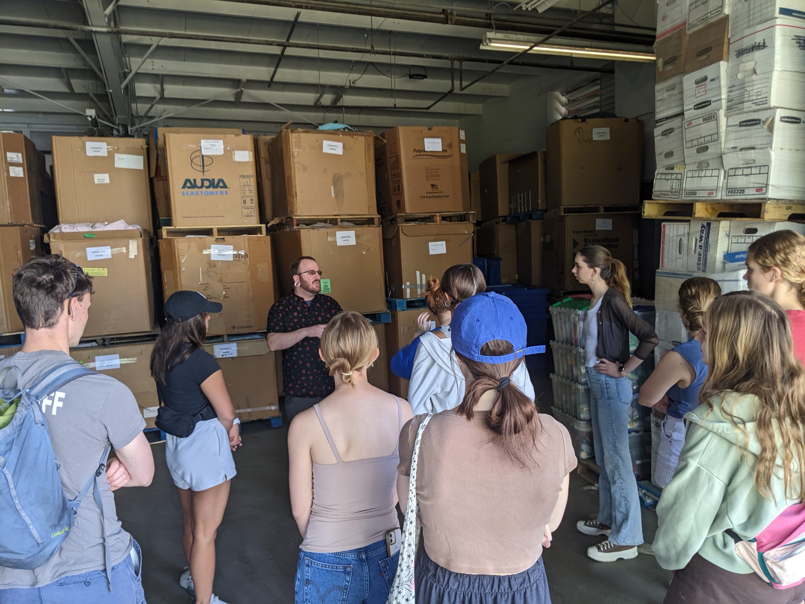 Interns toured St. Vincent de Paul’s central processing facility. 