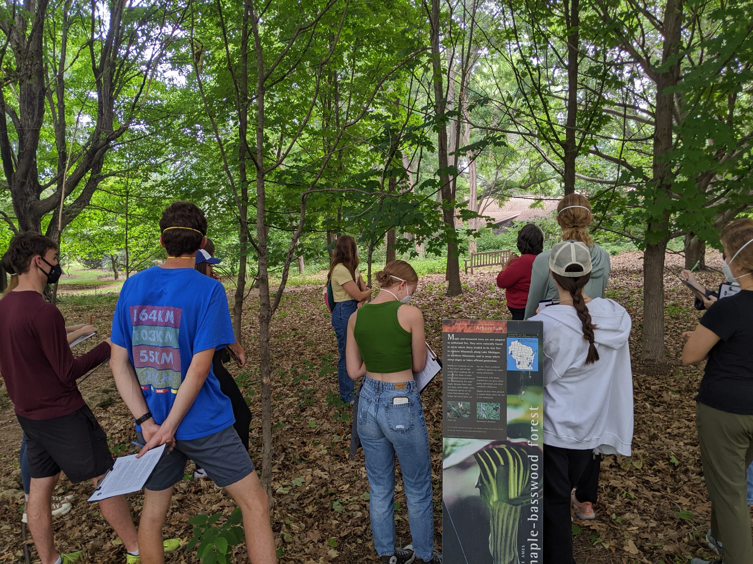 Interns walked through the different landscapes at the UW–Madison Arboretum.