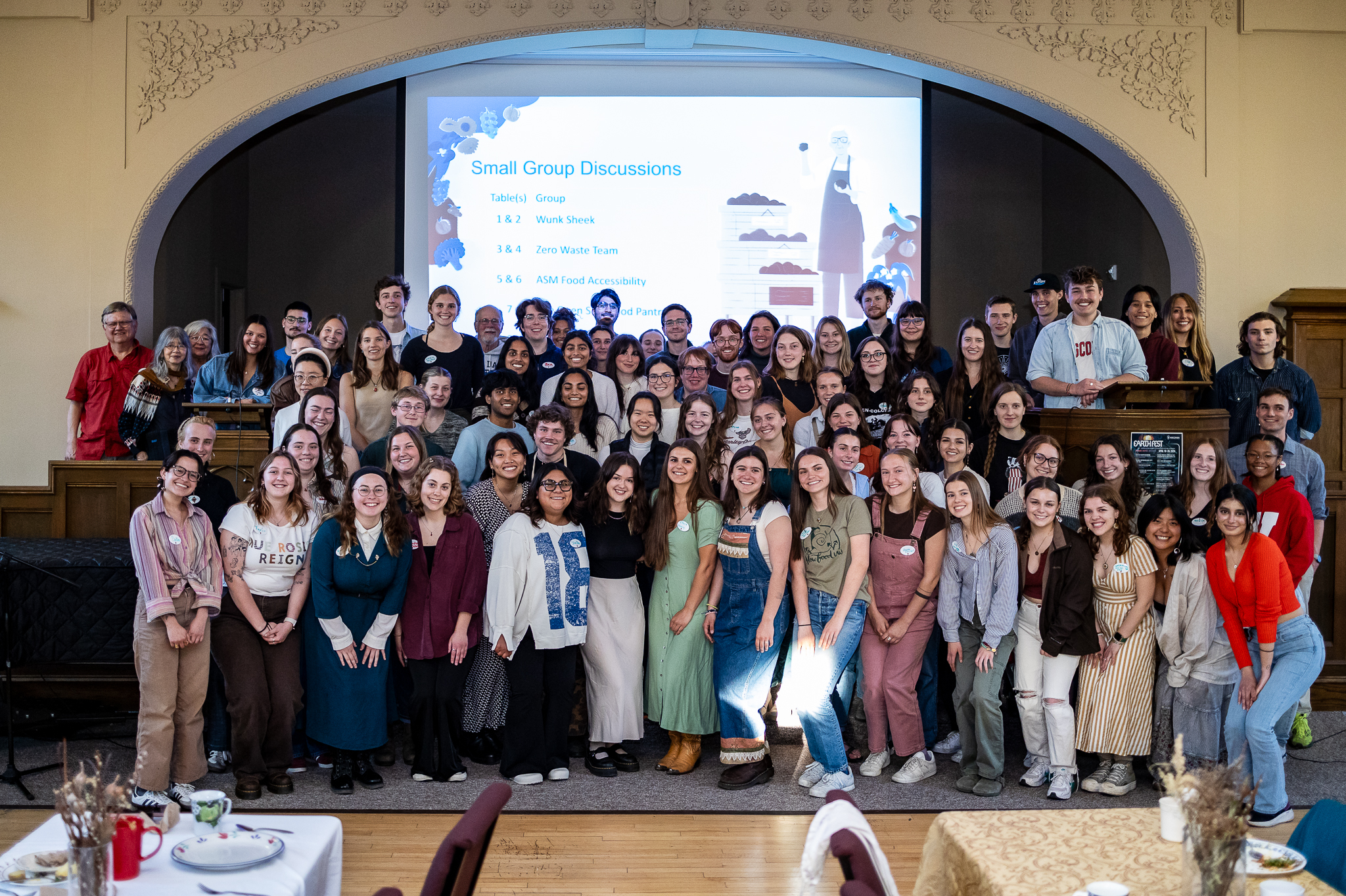 100+ participants gather for a group photo.