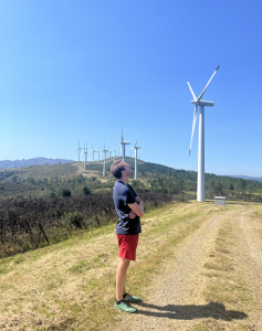 Gregory Nemet in a field of wind turbines